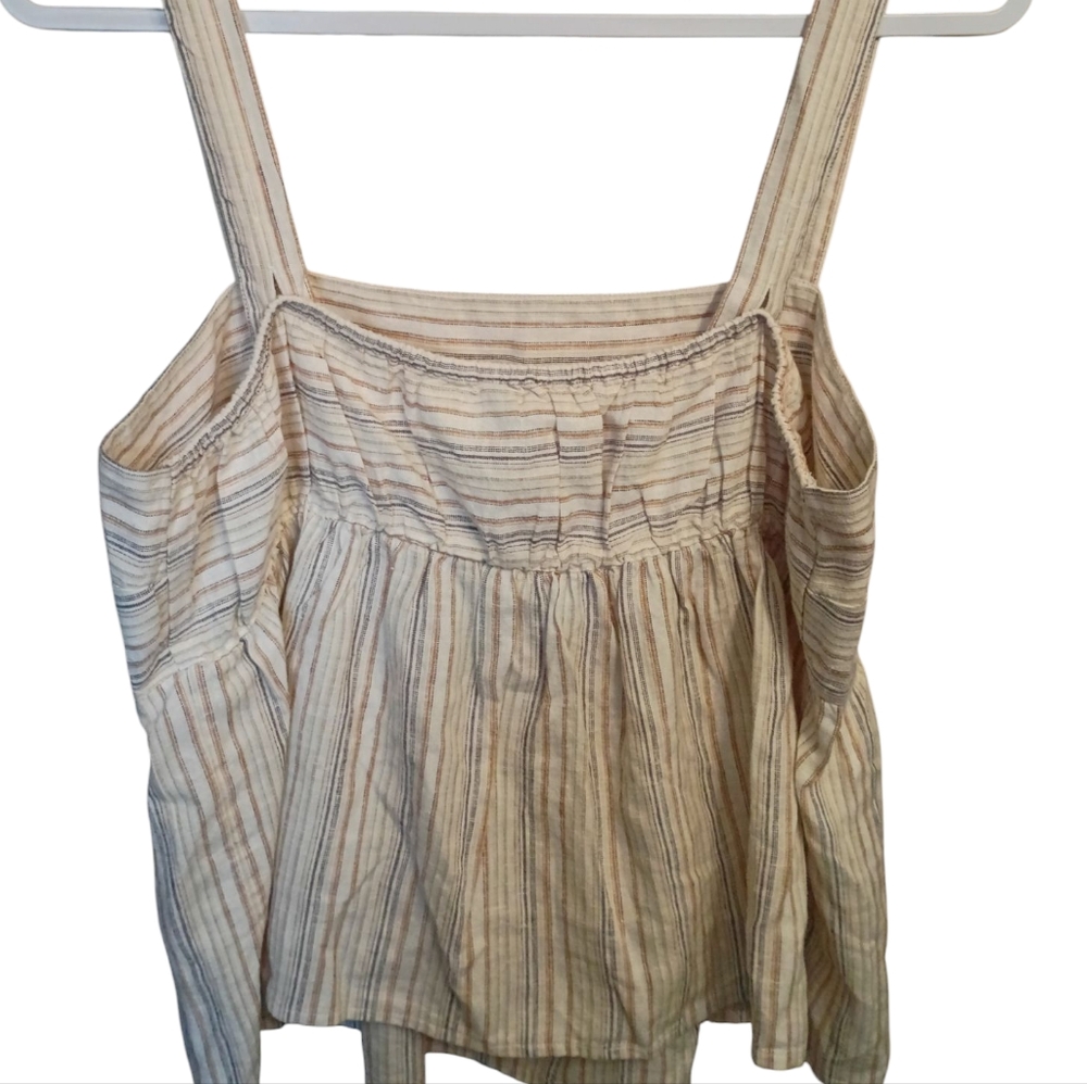 Lucky Brand Striped Tank Top - Cream and Tan - Picture 2 of 6